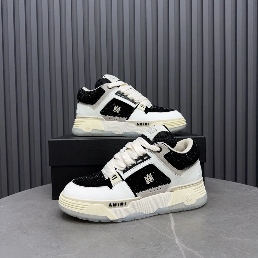 Men's men's shoes 💰800 AMIRI Amir Couple's new hot brick high street sneakers with bone sports shoes, toe-layer cowhide upper, upper side bones, purely hand-stitched, with good three-dimensional effect, customized metal LOGO, code number 35-44 (45, 46 customized)